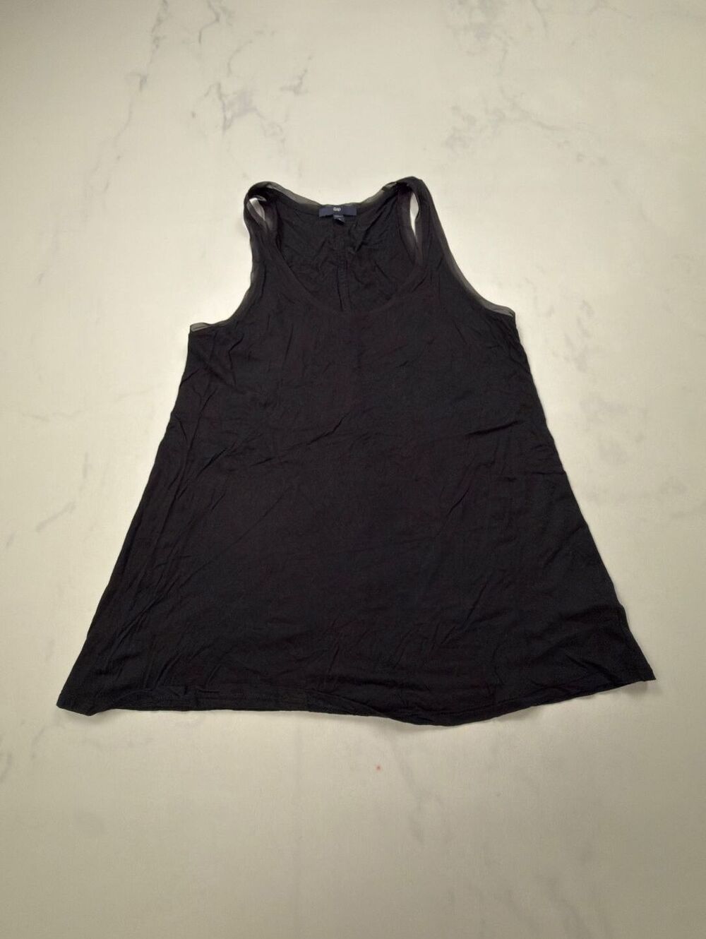 Gap Black Tank Top 2010s Minimalist - Womens M